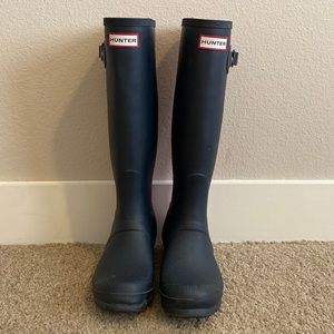 Navy/Fuschia Stripe Hunter Wellington Boots EU38/SIZE 7